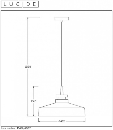 Подвесные светильники — Подвесной светильник LUCIDE 45452/40/97 купить в 