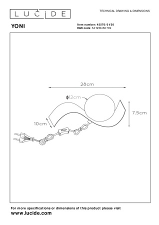 Настольные лампы — Настольная лампа LUCIDE 45570/01/30 купить в 