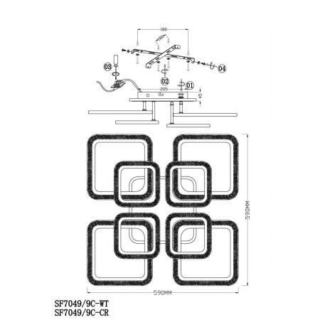 Потолочные люстры — Потолочная люстра Seven Fires Vieste SF7049/9C-CR купить в 