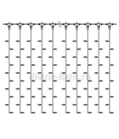 Светодиодные занавесы — Светодиодный занавес Laitcom PCL402BL-10-2W купить в 