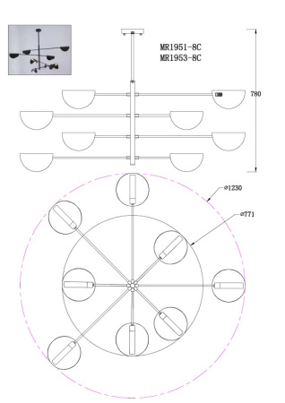 Люстры на штанге — Люстра на штанге MyFar MR1953-8C купить в  Люстры на штанге — Люстра на штанге MyFar MR1953-8C купить в
