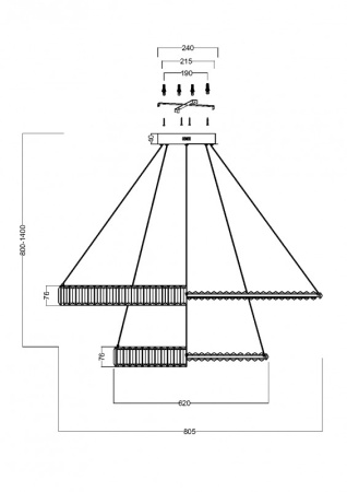 Подвесные светильники — Подвесной светильник Maytoni P097PL-L90G4K купить в 