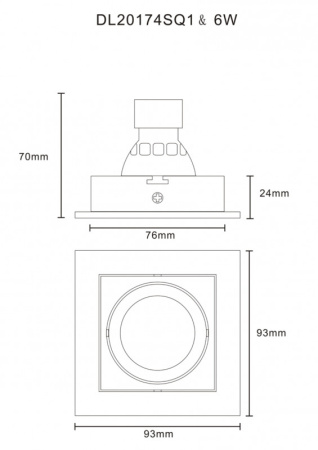 Встраиваемые точечные светильники — Встраиваемый светильник Donolux DL20174SQ1B купить в 