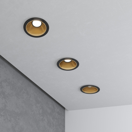 Встраиваемые точечные светильники — Встраиваемый светильник Elektrostandard 25081/LED 8W 4200K чёрный/золото купить в 