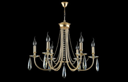 Люстры подвесные — Подвесная люстра Crystal Lux VICTORIA SP6 GOLD/AMBER купить в 