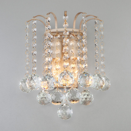 Настенные бра — Бра Eurosvet 3299/2 белый с золотом/прозрачный хрусталь Strotskis купить в 