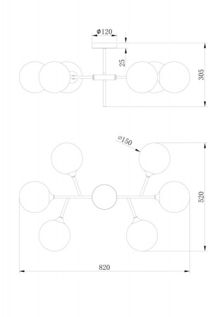 Люстры на штанге — Люстра на штанге Freya FR5115PL-06BZ1 купить в 