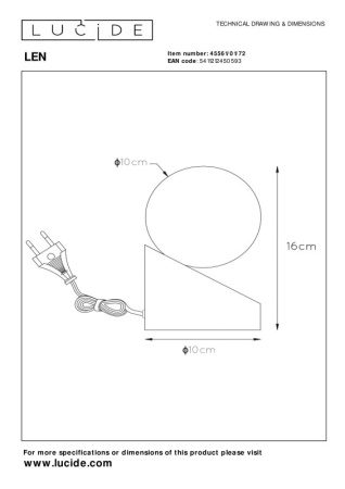 Настольные лампы — Настольная лампа LUCIDE 45561/01/72 купить в 