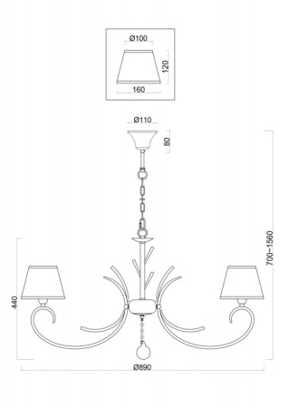 Люстры подвесные — Подвесная люстра Freya FR2013PL-08G купить в 