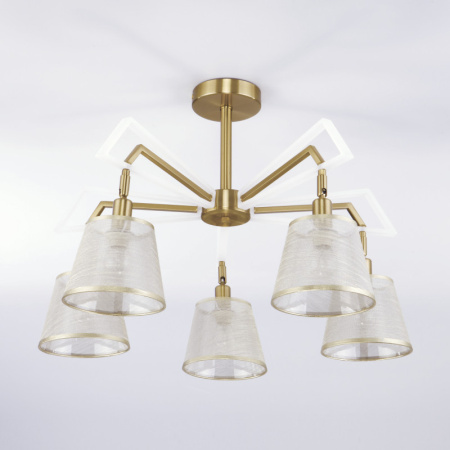 Люстры на штанге — Люстра на штанге Eurosvet 60082/5 золотая бронза купить в 