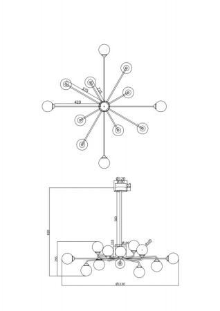 Люстры на штанге — Люстра на штанге Freya FR5120PL-12G купить в 