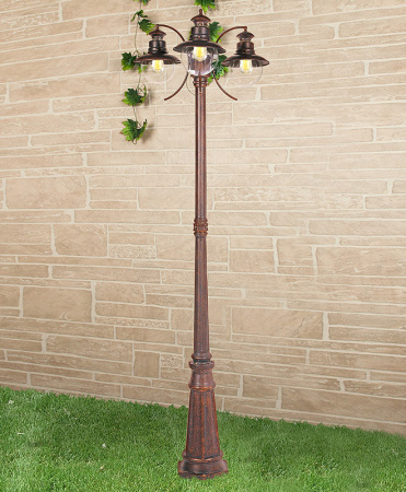 Высокие уличные фонари — Садово-парковый светильник Elektrostandard Talli F/3 брауни купить в 