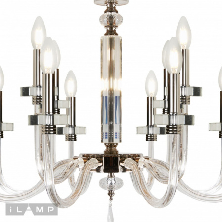 Люстры подвесные — Подвесная люстра iLamp P9474-8+4 Nickel купить в  Люстры подвесные — Подвесная люстра iLamp P9474-8+4 Nickel купить в