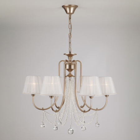 Люстры подвесные — Подвесная люстра Eurosvet 10088/6 перламутровое золото Strotskis купить в 