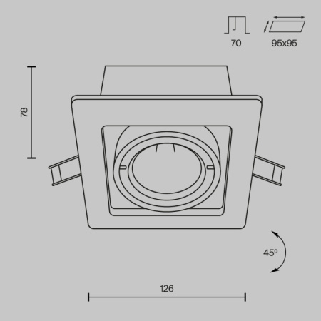Встраиваемые точечные светильники — Встраиваемый светильник Maytoni Technical DL008-2-01-B купить в 