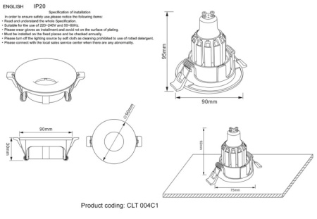 Встраиваемые точечные светильники — Встраиваемый светильник Crystal Lux CLT 004C1 WH купить в  Встраиваемые точечные светильники — Встраиваемый светильник Crystal Lux CLT 004C1 WH купить в