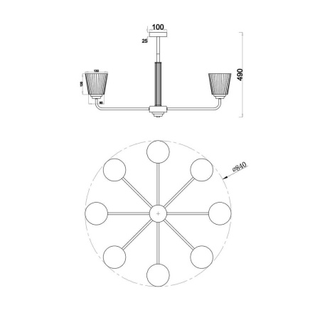 Люстры на штанге — Потолочная люстра Escada NOBLE 685/8PL купить в 