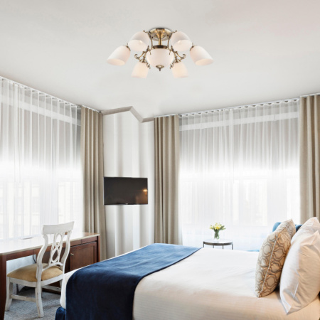 Люстры на штанге — Люстра на штанге Eurosvet 22010/6+2 античная бронза купить в 