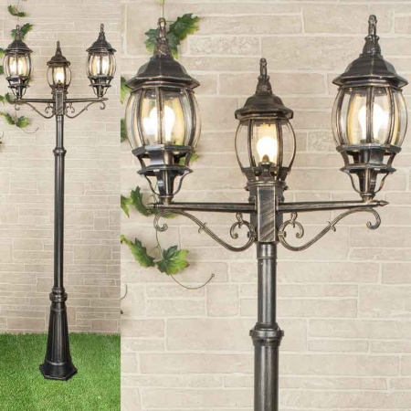 Высокие уличные фонари — Садово-парковый светильник Elektrostandard NLG99HL005 черное золото купить в 