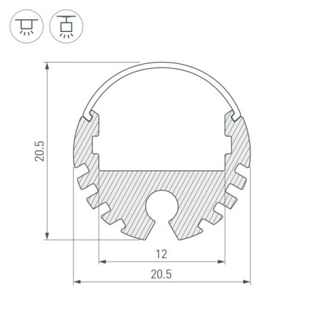Профили для светодиодных лент — Профиль Arlight 040645 купить в 