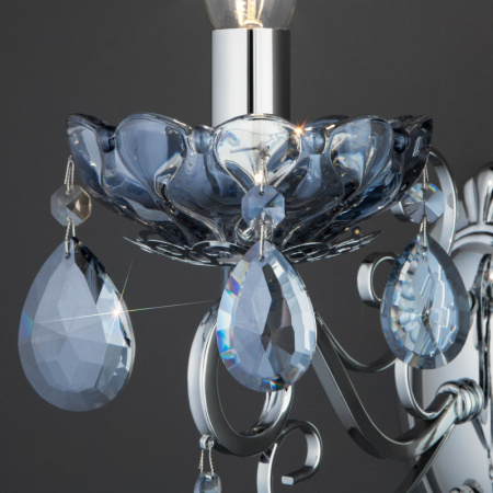 Настенные бра — Бра Eurosvet 10109/1 хром/лазурный хрусталь Strotskis купить в 