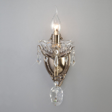 Настенные бра — Бра Eurosvet 10103/1 античная бронза/прозрачный хрусталь Strotskis купить в 