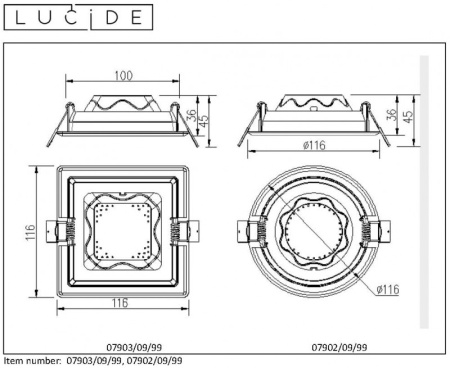 Светильники Downlight — Светильник Downlight LUCIDE 07903/09/99 купить в  Светильники Downlight — Светильник Downlight LUCIDE 07903/09/99 купить в