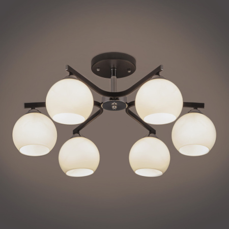 Люстры на штанге — Люстра на штанге Eurosvet 30145/6 хром/венге купить в 