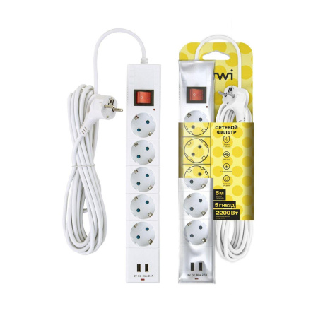 Удлинители кабелей — Сетевой фильтр Duwi 2хUSB 5гн 5м с/з 32588 8 купить в  Удлинители кабелей — Сетевой фильтр Duwi 2хUSB 5гн 5м с/з 32588 8 купить в