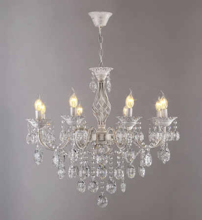 Люстры подвесные — 2598/8 белый с патиной золото купить в 