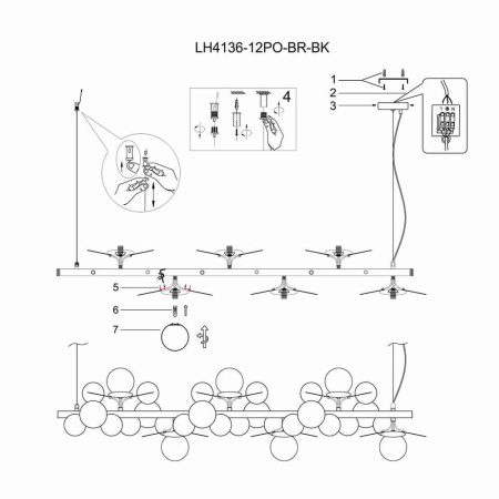 Люстры подвесные — Подвесная люстра Lumien Hall Ilmari LH4136/12PO-BR-BK купить в  Люстры подвесные — Подвесная люстра Lumien Hall Ilmari LH4136/12PO-BR-BK купить в