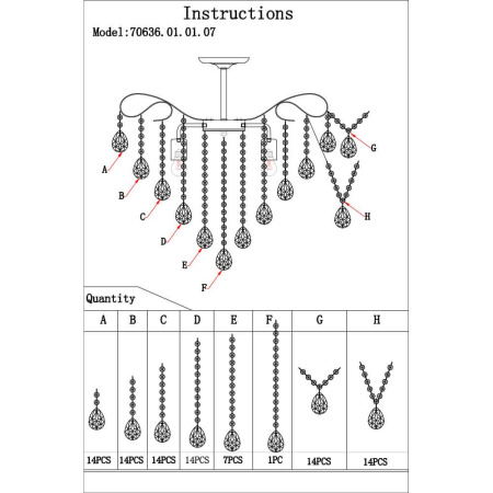 Потолочные люстры — Потолочная люстра Seven Fires Андренна 70636.01.01.07 купить в 
