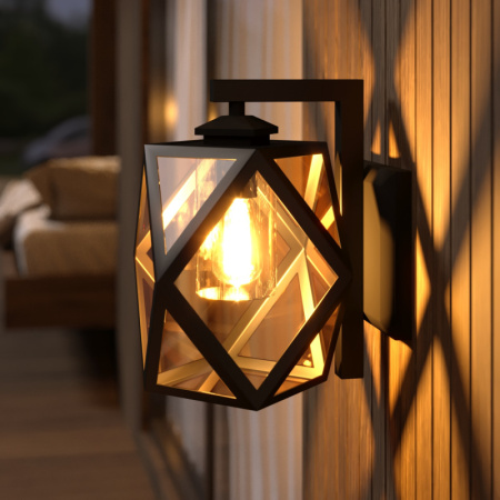 Уличные настенные светильники — Светильник настенный Elektrostandard Ambra D (35133/D) чёрный купить в 