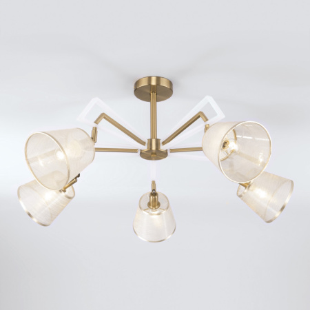 Люстры на штанге — Люстра на штанге Eurosvet 60082/5 золотая бронза купить в 