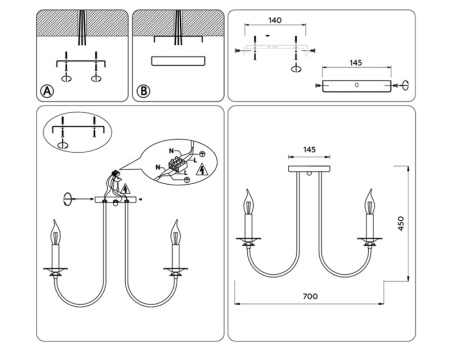 Люстры на штанге — Люстра на штанге Ambrella Light TR9622 купить в 