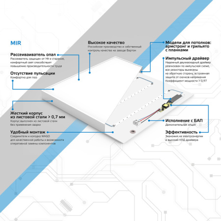 Офисные светильники — Офисный светильник Gauss G1-A0-00070-01G02-2003550 купить в  Офисные светильники — Офисный светильник Gauss G1-A0-00070-01G02-2003550 купить в