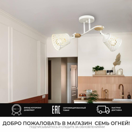 Потолочные люстры — Потолочная люстра Seven Fires Karel SF3326/2C-WT-WD купить в 