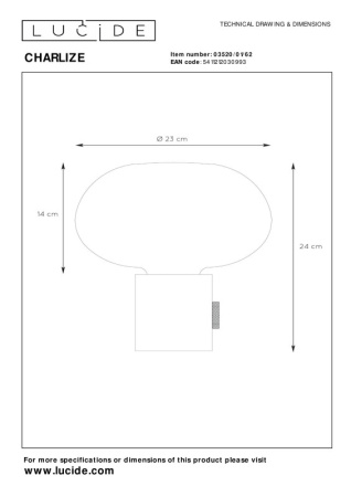 Настольные лампы — Настольная лампа LUCIDE 03520/01/62 купить в 