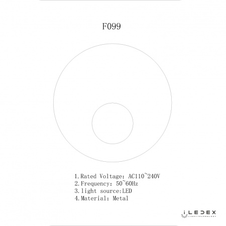 Свет для дома — Настенный светильник iLedex MOON F099-9W-3000K WHITE&BLACK купить в  Свет для дома — Настенный светильник iLedex MOON F099-9W-3000K WHITE&BLACK купить в