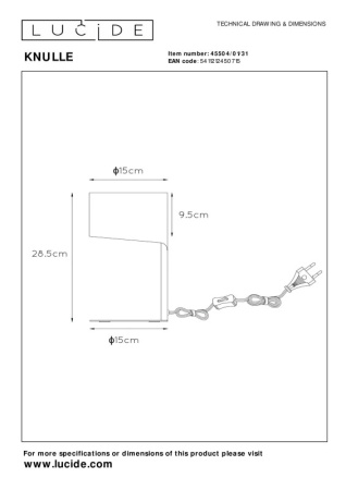 Настольные лампы — Настольная лампа LUCIDE 45504/01/31 купить в 