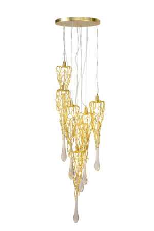 Люстры каскадные — Каскадная люстра AM Group MANTECADO D600-7 GOLD купить в 