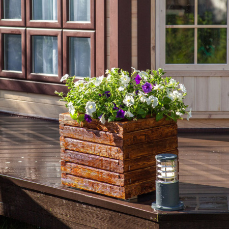 Низкие уличные фонари — Садово-парковый светильник Elektrostandard 1508 TECHNO silver серый купить в 