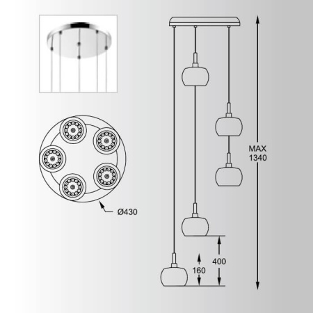 Подвесные светильники — Подвесной светильник Zumaline Crystal P0076-05M-B5FZ купить в 