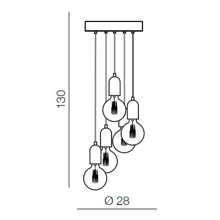 Подвесные светильники — Подвесной светильник Azzardo Volta 5 AZ2386 купить в 