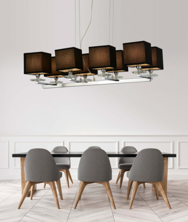 Люстры подвесные — Подвесная люстра Lumina Deco LDP 1248-8 BK купить в 