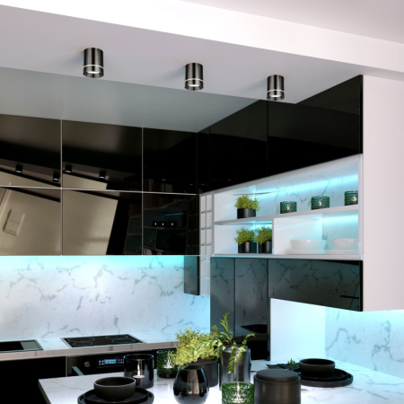 Накладные точечные светильники — Накладной светильник Elektrostandard DLR021 9W 4200K Черный жемчуг купить в 