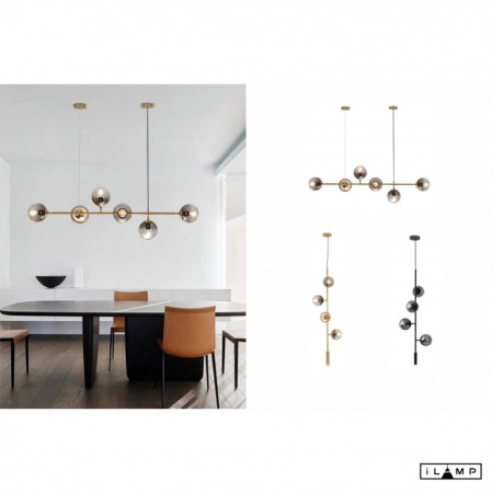 Подвесные светильники — Подвесной светильник iLamp 8149P/4B BK-SM купить в 