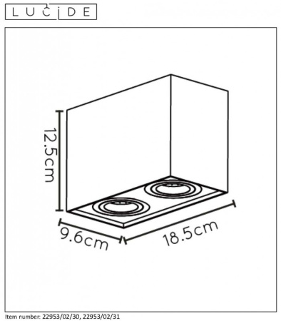 Накладные точечные светильники — Накладной светильник LUCIDE 22953/02/30 купить в  Накладные точечные светильники — Накладной светильник LUCIDE 22953/02/30 купить в