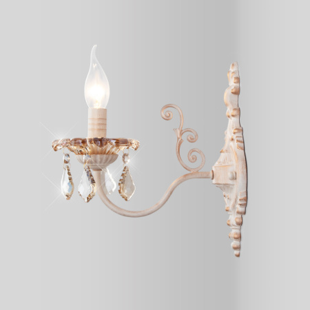 Настенные бра — Бра Eurosvet 10118/1 белый с золотом/тонированный хрусталь Strotskis купить в 