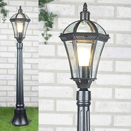 Средние уличные фонари — Садово-парковый светильник Elektrostandard Capella F черный купить в 